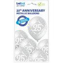 Belbal Premium Luftballon -Zahl 25- ø30cm Silber-6St