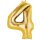 Globos Folienballon -Zahl 4- Gold Folie 86cm-1St