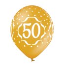 Belbal Premium Luftballon -Zahl 50- ø30cm gold-6St