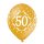 6 Luftballons Zahl 50 gold &oslash;30cm