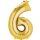 Globos Folienballon -Zahl 6- Gold Folie 86cm-1St