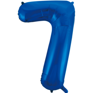 Globos Folienballon -Zahl 7- Blau-Dunkelblau Folie 86cm-1St