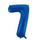 Luftballon Zahl 7 Blau Folie ca 86cm