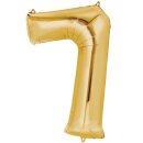 Globos Folienballon -Zahl 7- Gold Folie 86cm-1St