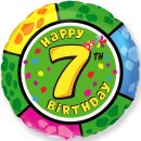 Flexmetal Folienballon -Zahl 7- Happy Birthday Mix...