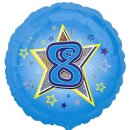 Anagram Folienballon -Zahl 8- Blau prismatic...