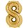 Globos Folienballon -Zahl 8- Gold Folie 86cm-1St