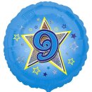 Anagram Folienballon -Zahl 9- Blau prismatic...