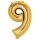 Globos Folienballon -Zahl 9- Gold Folie 86cm-1St