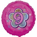 Anagram Folienballon -Zahl 9- Pink prismatic...