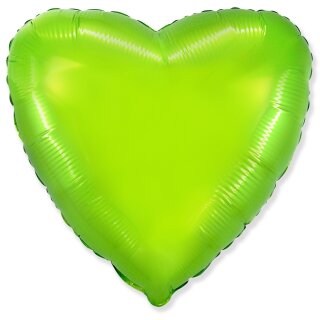 Anagram Folienballon Herz Grün-Limone  ø45cm-1St