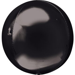 Anagram Folienballon Schwarz ø40cm Orbz kugelrund-1St
