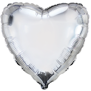 Flexmetal Folienballon Herz Silber  ø45cm unverpackt-1St