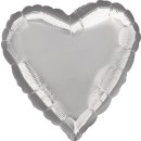 Herzballon Silber Folie &oslash;45cm