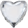 Flexmetal Folienballon Herz Silber  ø45cm unverpackt-1St