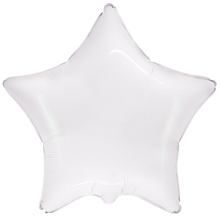 Globos Folienballon Stern Weiß ø45cm unverpackt-1St