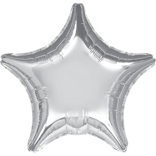 Sternballon Silber Folie-Jumbo ø75cm