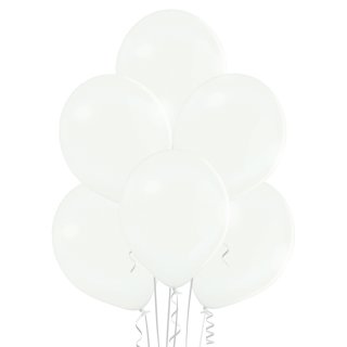 100 Luftballons Weiss Pastell O23cm