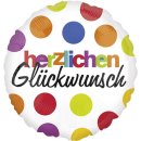Luftballon Herzlichen Gl&uuml;ckwunsch Konfetti Folie...