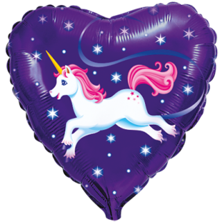 Flexmetal Folienballon Einhorn Violett  ø45cm unverpackt-1St