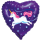 Flexmetal Folienballon Einhorn Violett  ø45cm unverpackt-1St