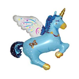 Flexmetal Folienballon Einhorn Blau 119cm unverpackt-1St