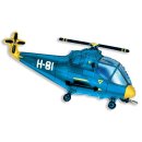 Luftballon Hubschrauber Blau Folie 99cm