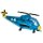 Flexmetal Folienballon Hubschrauber Blau 96cm-1St