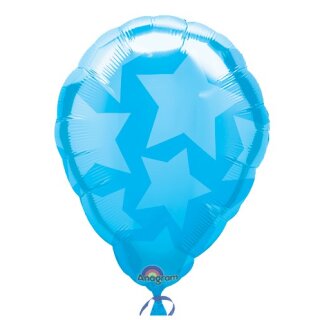 Anagram Folienballon Sterne Blau  ø45cm unverpackt-1St