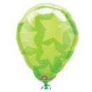 Luftballon Sterne Grün-Hellgrün Folie ø45cm