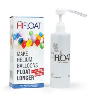 Hi-Float Schwebezeitverlängerer ULTRA Hi-Float 473 ml für 150 Ballons ø23cm oder 100 Ballons ø27-30 mit Dosierungs-Pumpe-1St
