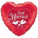 Qualatex Folienballon Just Married Tauben Rot...