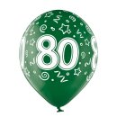 6 Luftballons -Zahl 80- Mix ø30cm