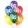 6 Luftballons Zahl 80 Mix &oslash;30cm