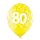 6 Luftballons Zahl 80 Mix ø30cm