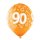 6 Luftballons Zahl 90 Mix ø30cm
