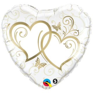 Qualatex Folienballon Goldene Herzen  ø45cm-1St