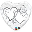 Qualatex Folienballon Silberne Herzen  ø45cm-1St