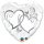 Luftballon Silberne Herzen Folie &oslash;45cm